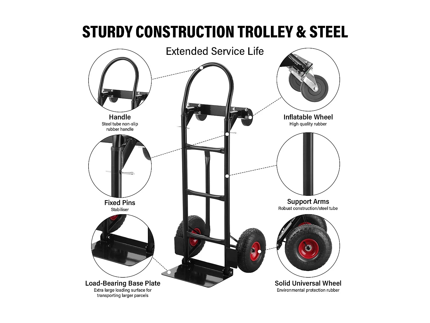 Chariot Pliable 2 en 1 Multifonction, Chariot à Plateforme,Capacité de Charge de 250 kg