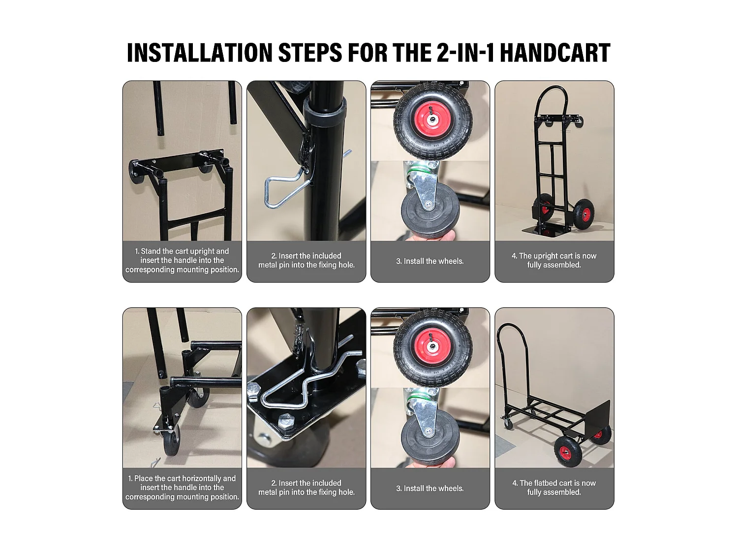 Chariot Pliable 2 en 1 Multifonction, Chariot à Plateforme,Capacité de Charge de 250 kg