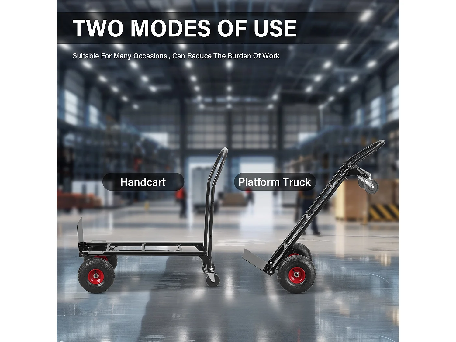 Chariot Pliable 2 en 1 Multifonction, Chariot à Plateforme,Capacité de Charge de 250 kg