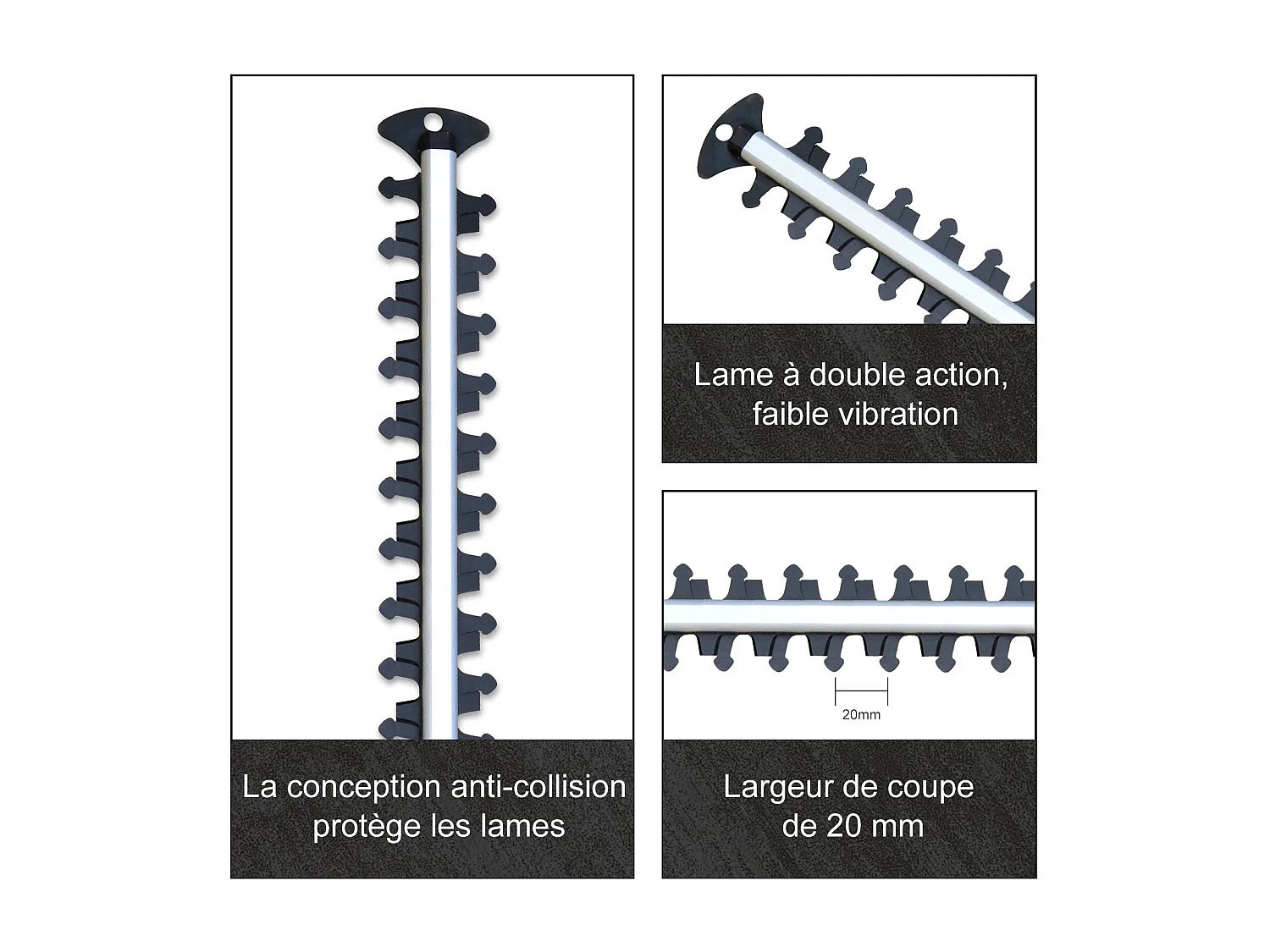 Taille-haie électrique 710 W, longueur de lame 610 mm, 1800 tr/min