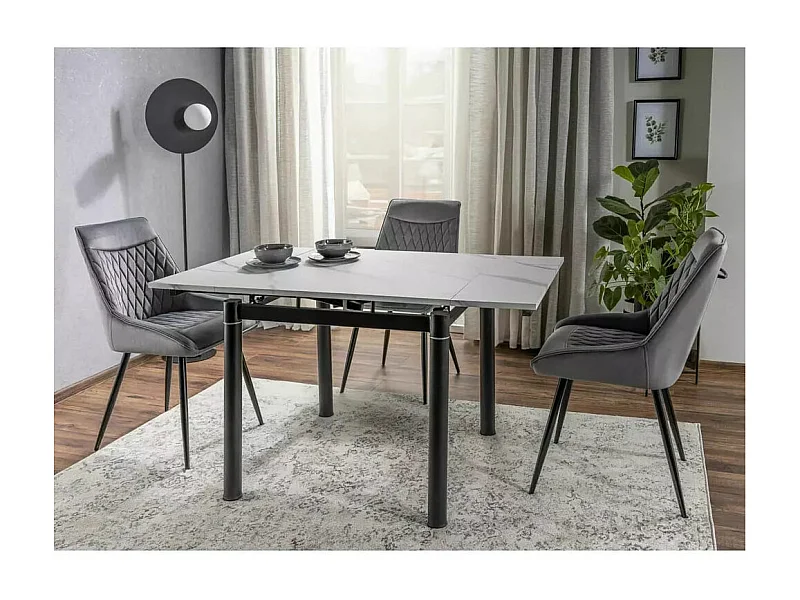 Chaise Agat/Revêtement en tissu métal/Noir & Beige