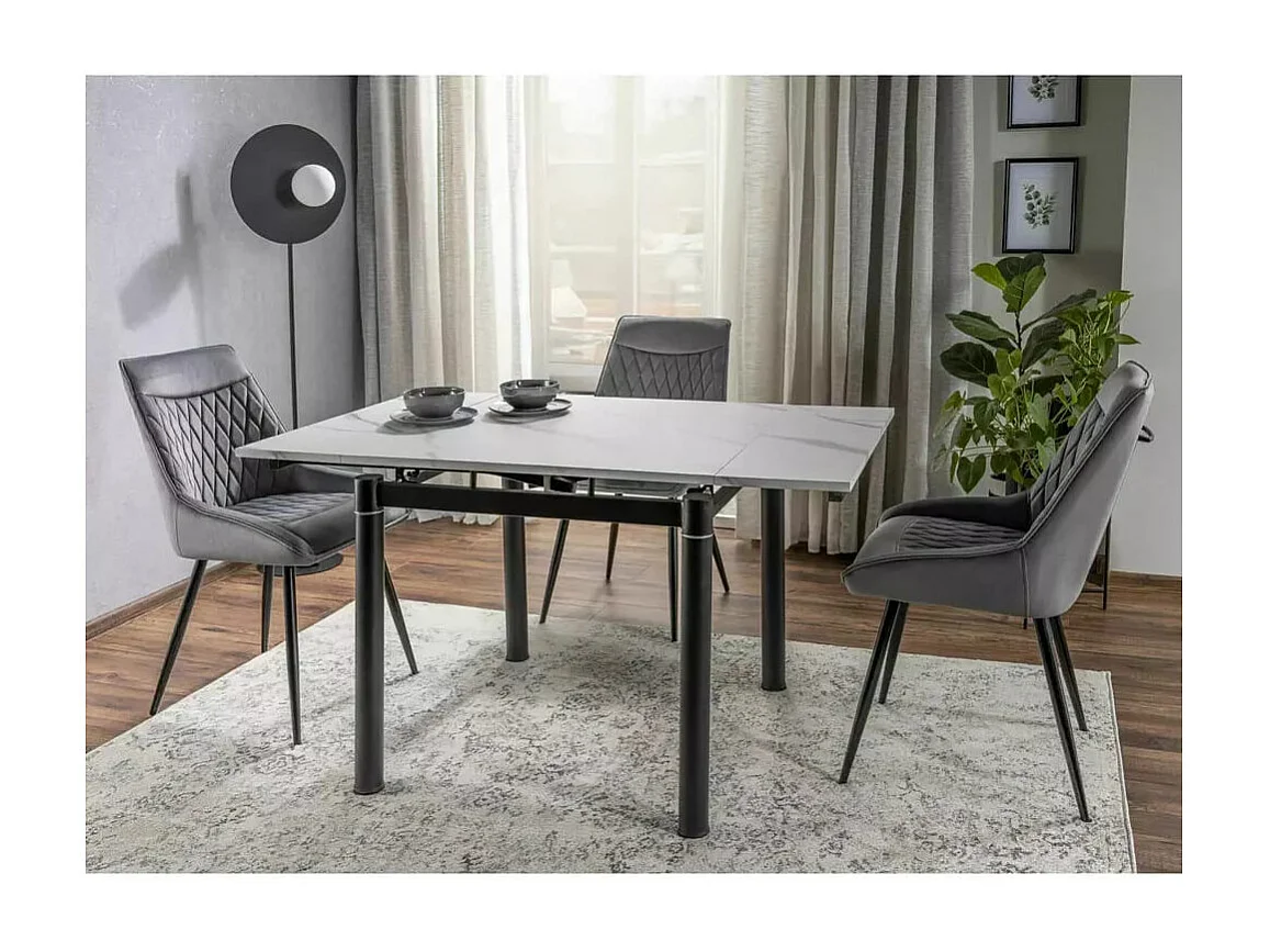 Chaise Agat/Revêtement en tissu métal/Noir & Gris