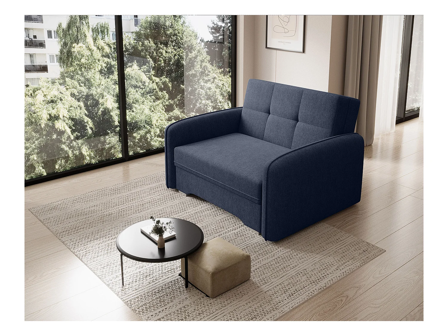 1 Pers. Canapé Solo/Tissu/Bleu