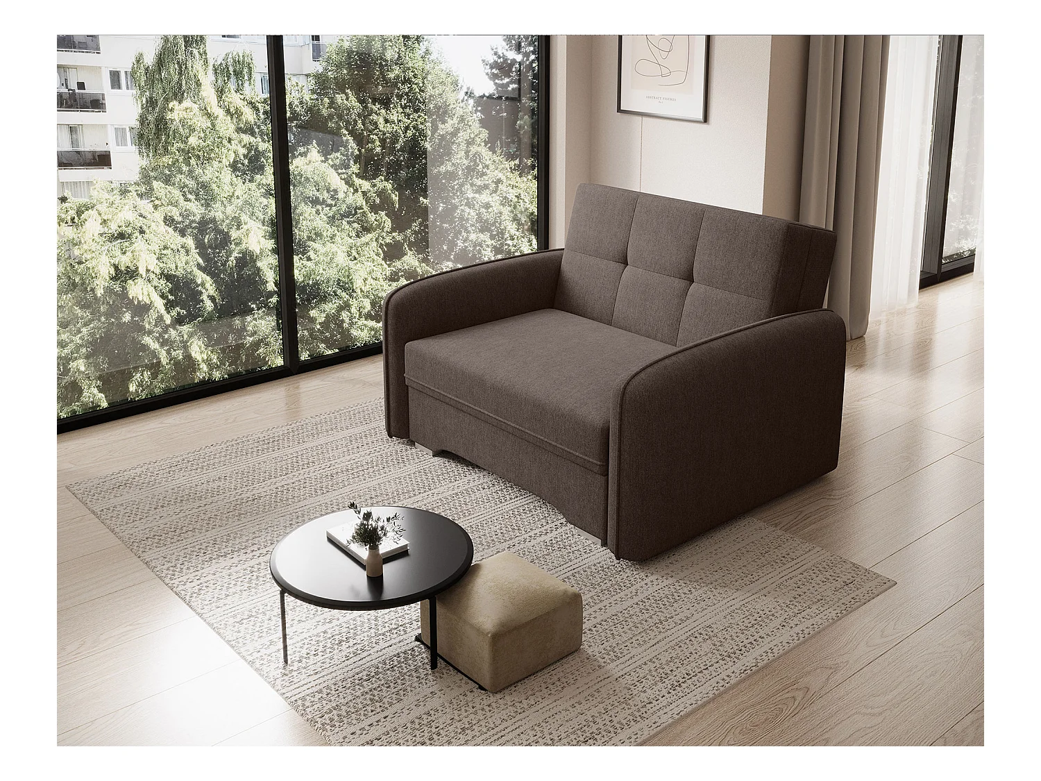 1 Pers. Couch Solo/Stoffbezug/Braun