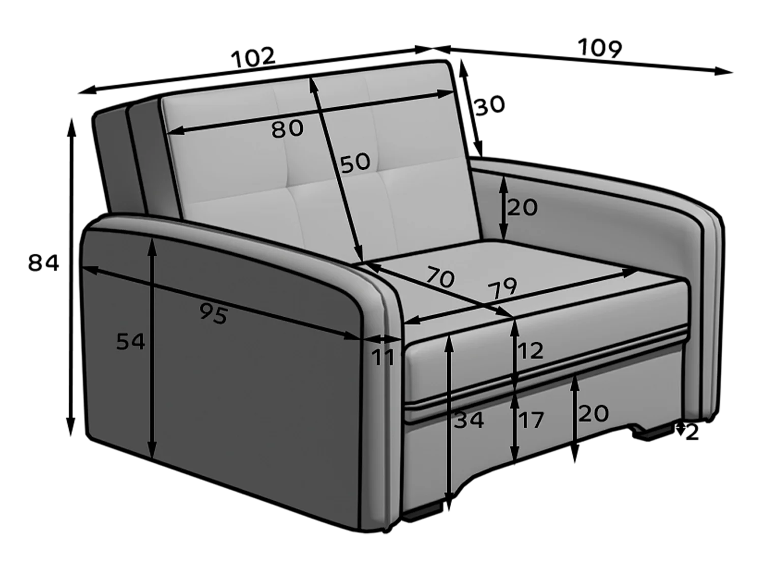 1 Pers. Couch Solo/Stoffbezug/Braun