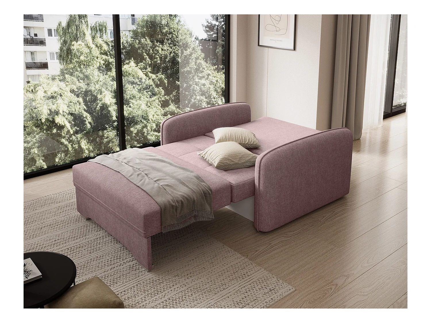 1 Pers. Canapé Solo/Tissu/Rose