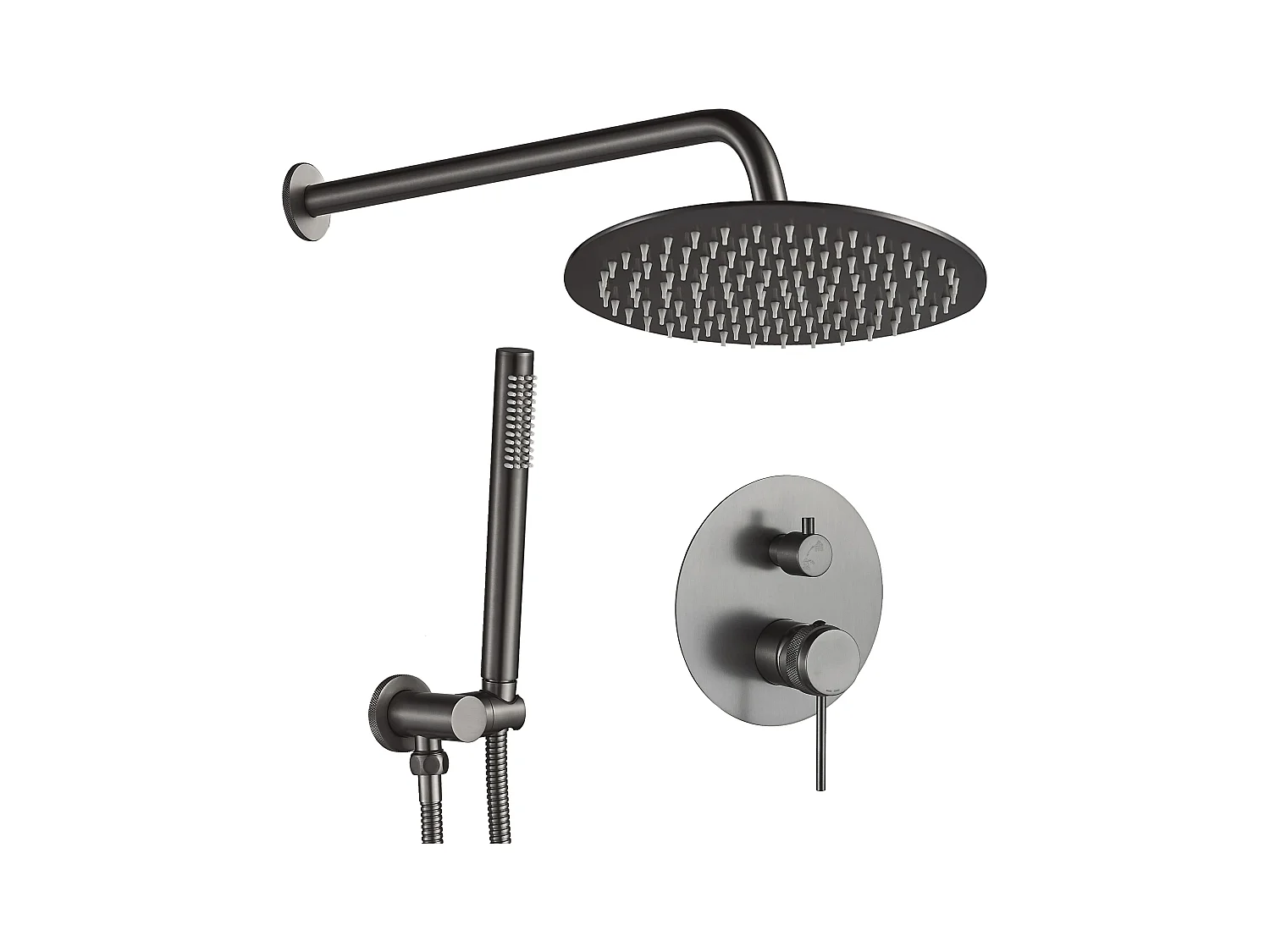 Inbouw Regendoucheset Rea Lungo Grip Titanium + Box