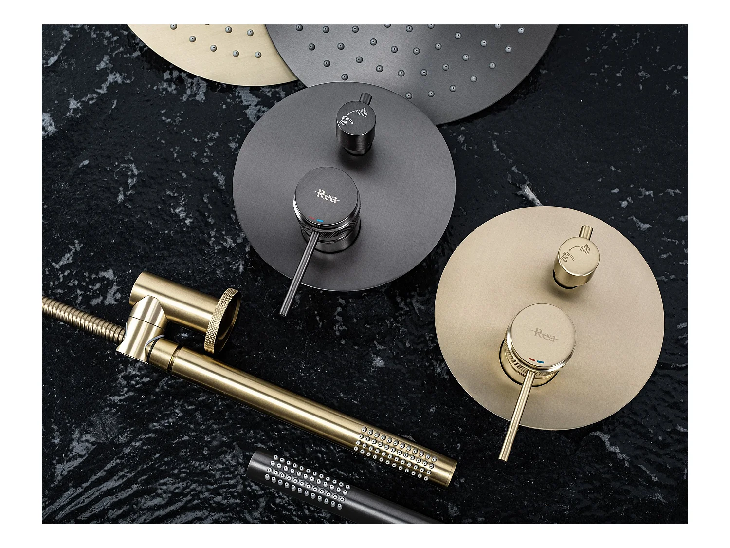 Kit De Douche Encastré Rea Lungo Grip Titanium + Box