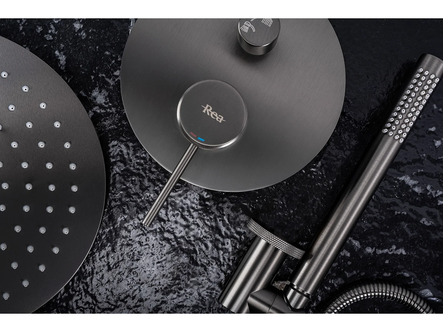 Kit De Douche Encastré Rea Lungo Grip Titanium + Box