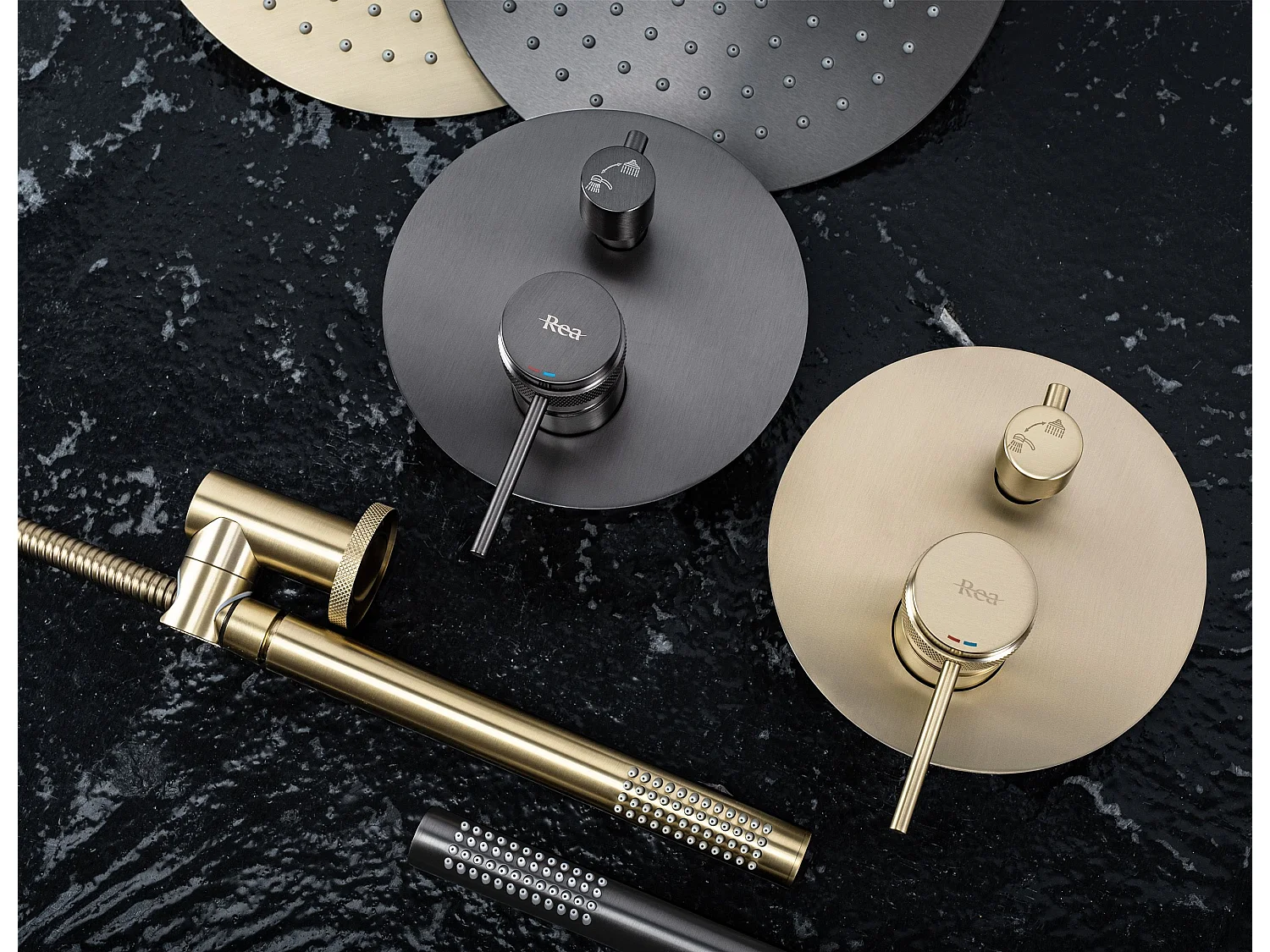 Kit De Douche Encastré Rea Lungo Grip Titanium + Box