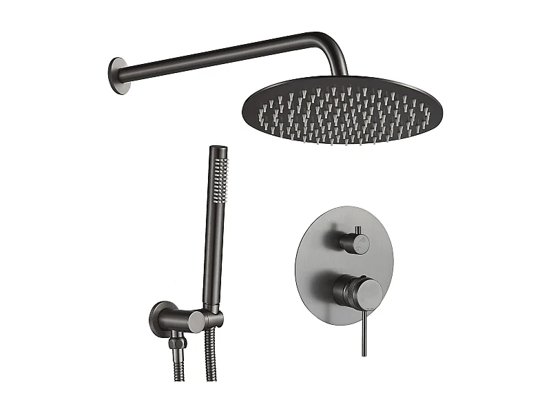 Kit De Douche Encastré Rea Lungo Grip Titanium + Box