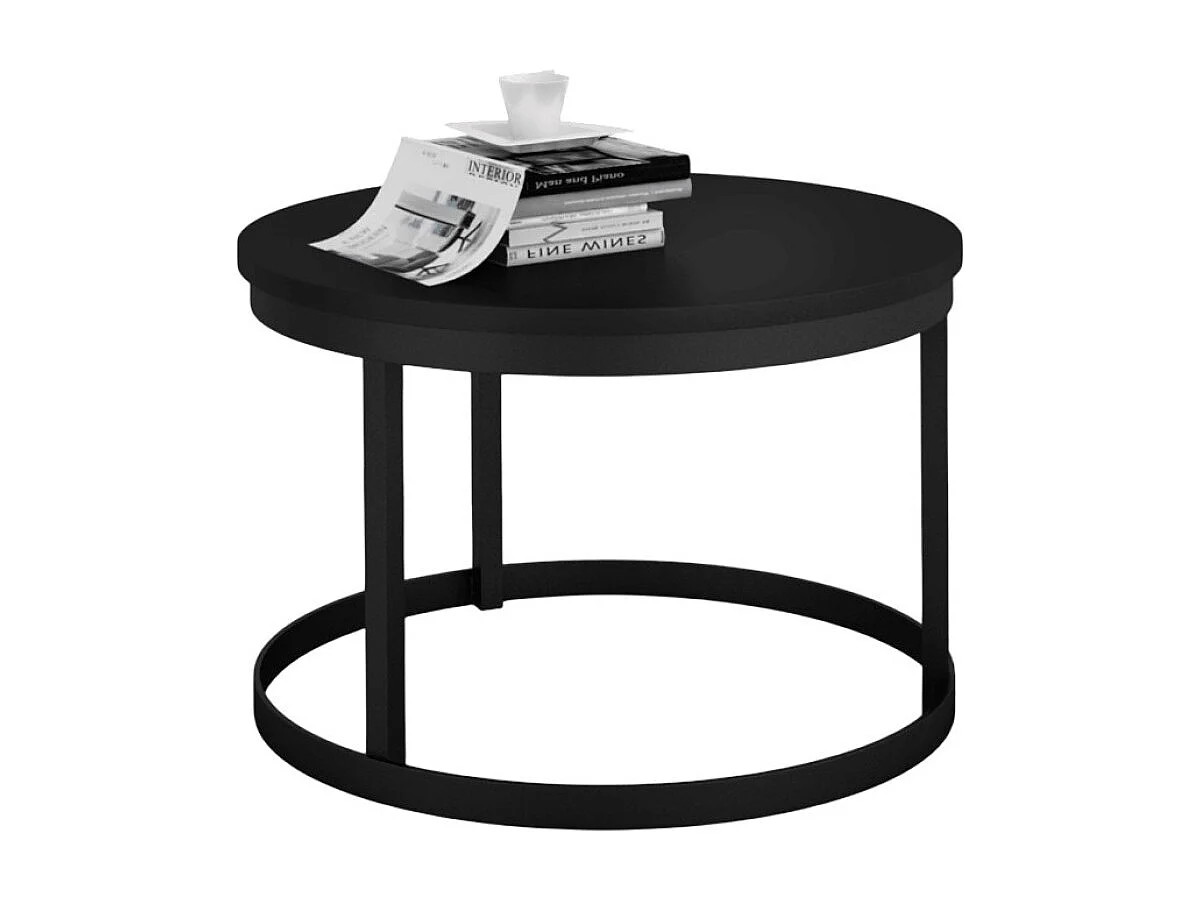Tavolino da caffè Rini/Metallo/Compensato/nero