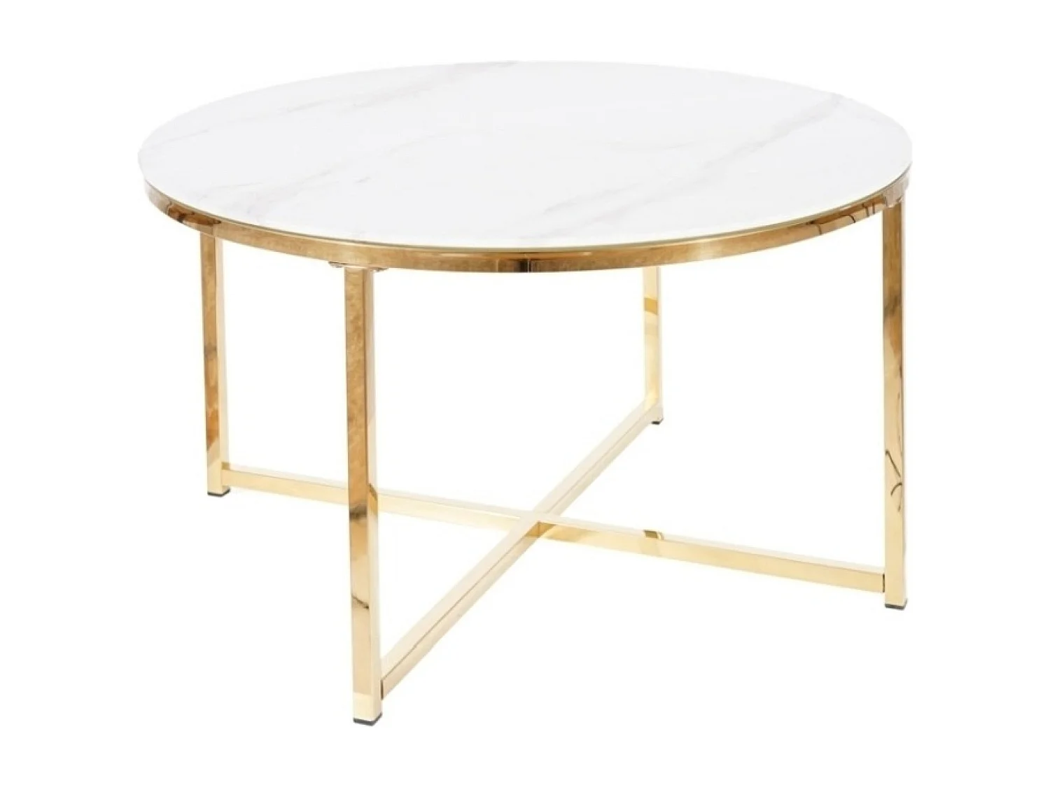 Couchtisch Salma/Metall/Gehärtetes Glas/Weiss