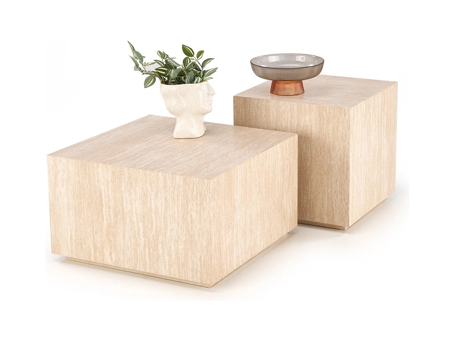 Couchtisch Travertino S Lux/MDF/Rosa