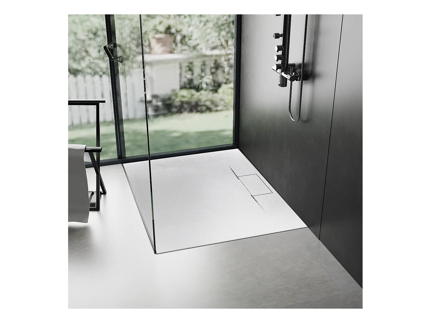 Receveur De Douche Rea Bazalt Long 80X100 White