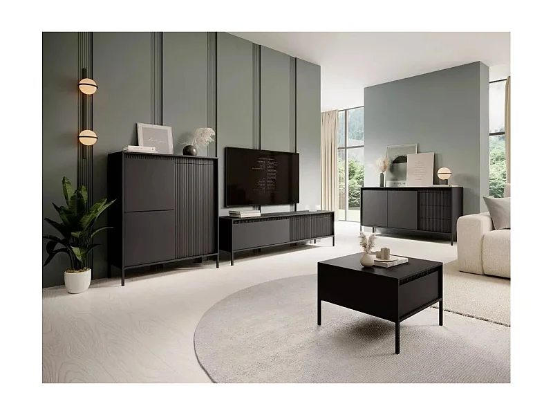 Couchtisch Senso/MDF/Metall/Schwarz