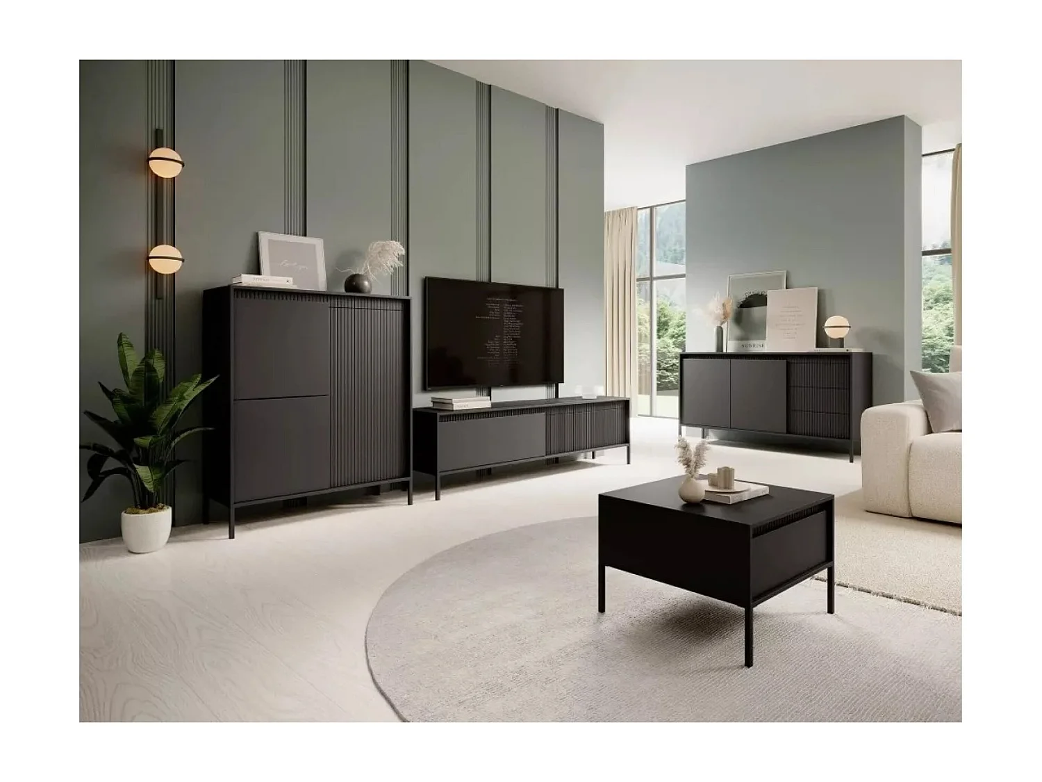 Table basse Senso/MDF/Métal/noir