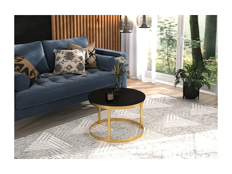 Couchtisch Rini Premium/Metall/Sperrholz/Schwarz