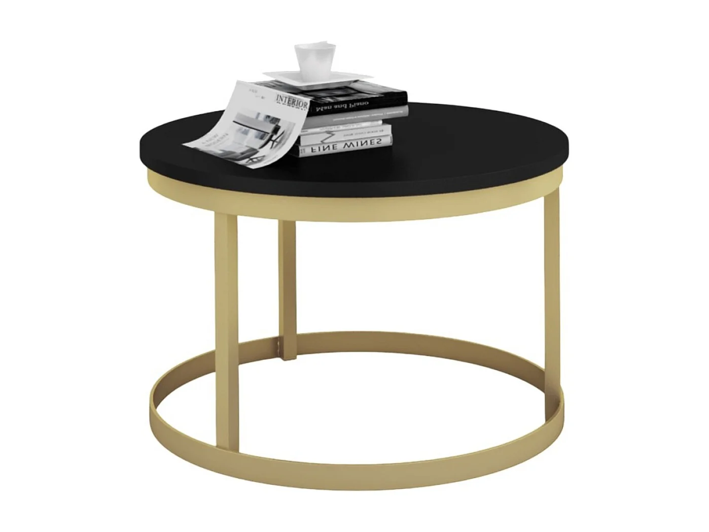 Tavolino da caffè Rini Premium/Metallo/Compensato/nero