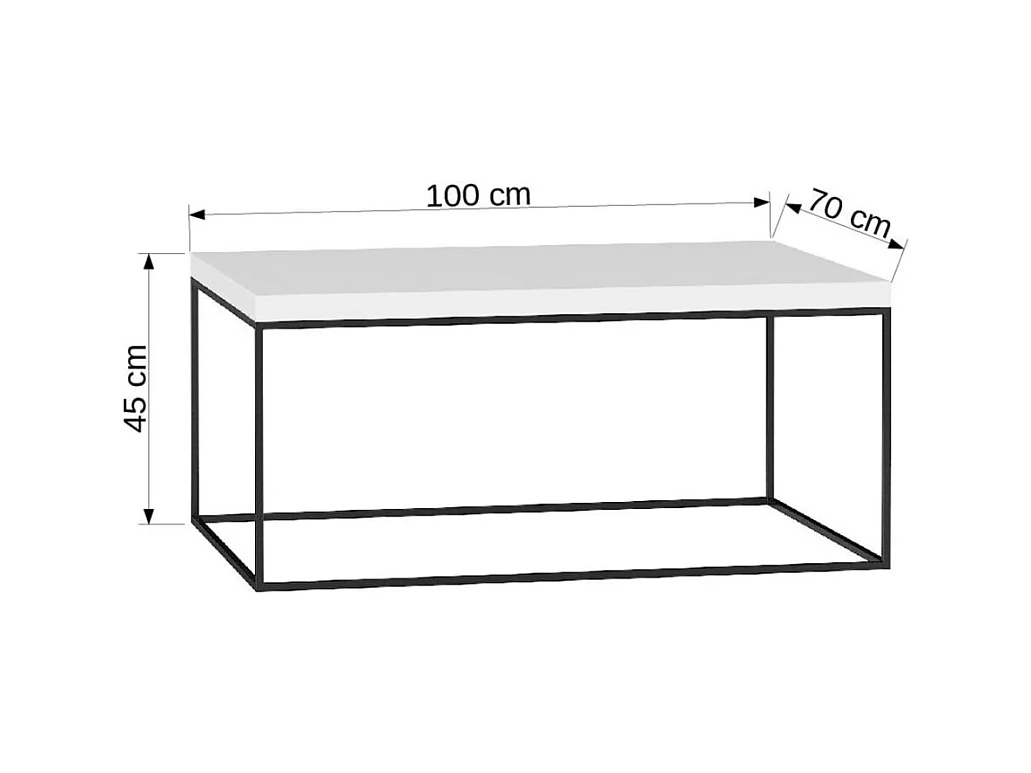Tavolino da caffè Zentiko/Sperrholz/Metall/nero