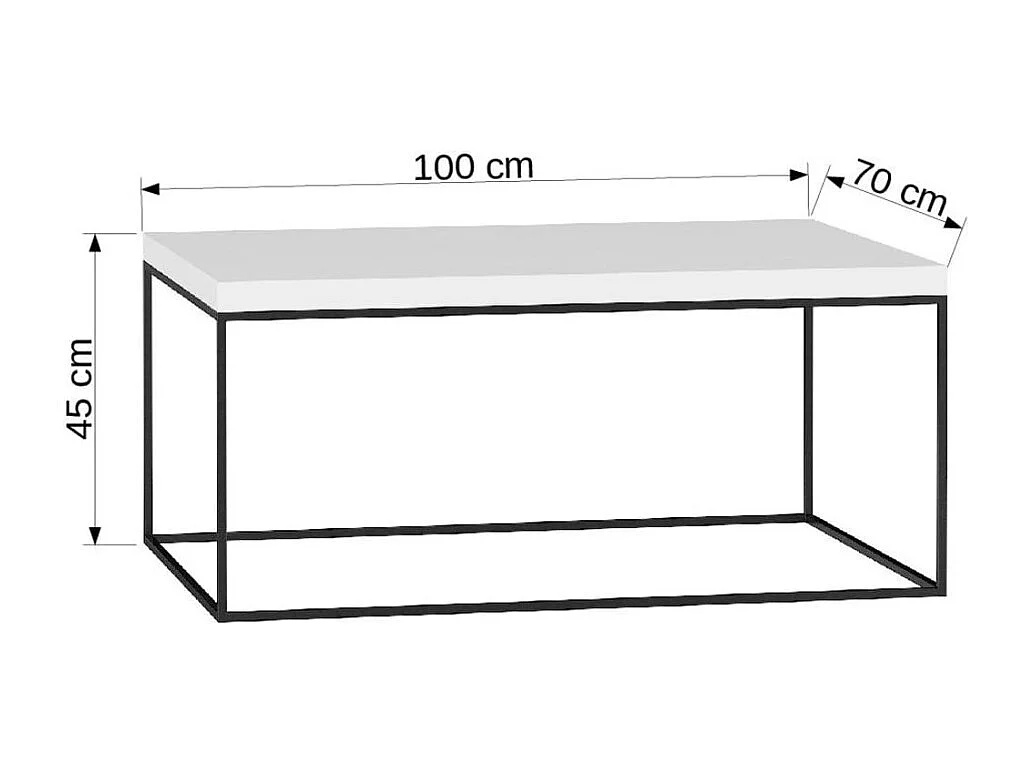Table basse Zentiko/Contreplaqué/Métal/noir