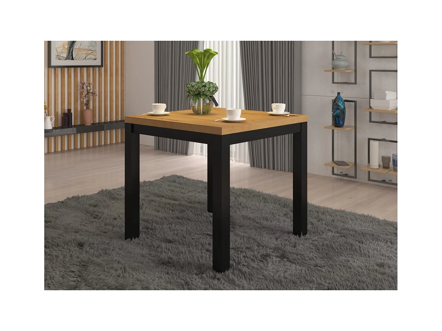 Table basse Rolf/Contreplaqué/noir/brun