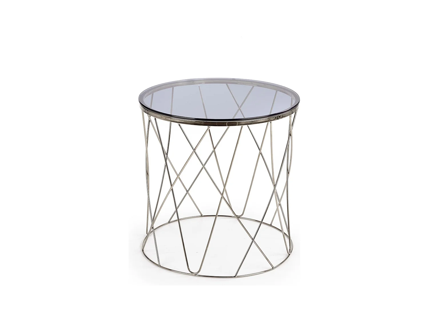 Couchtisch Selena/Glas/Edelmetall/grau