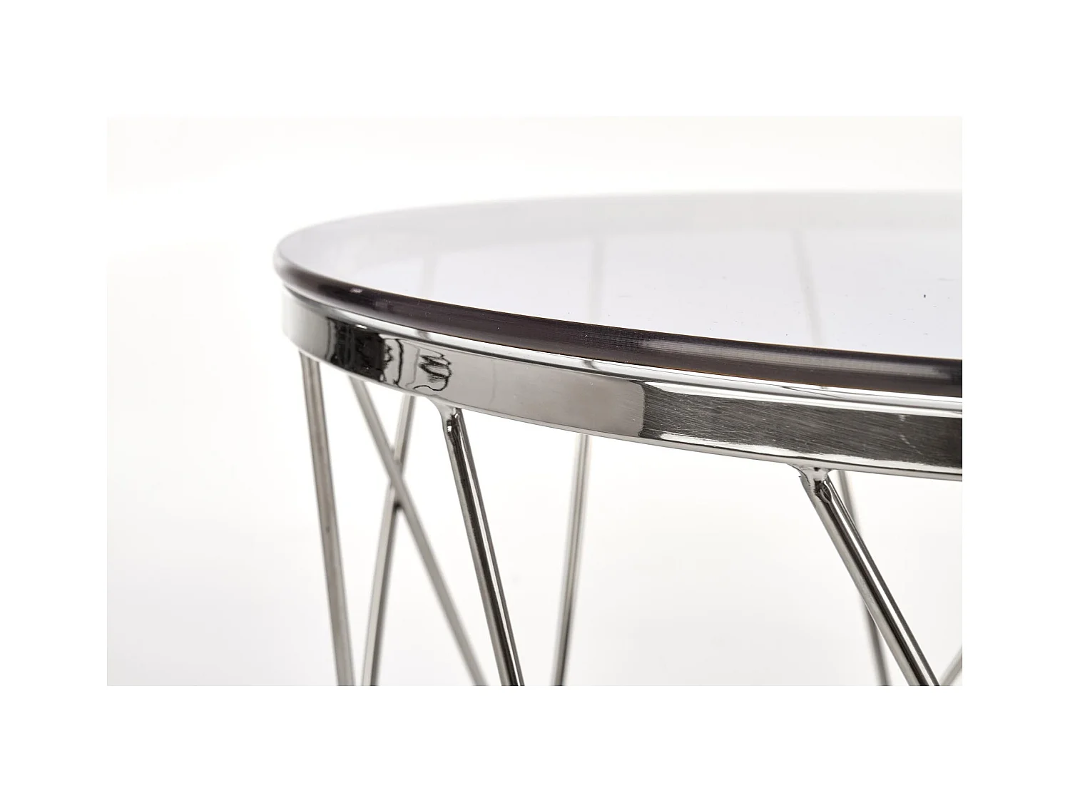 Couchtisch Selena/Glas/Edelmetall/grau