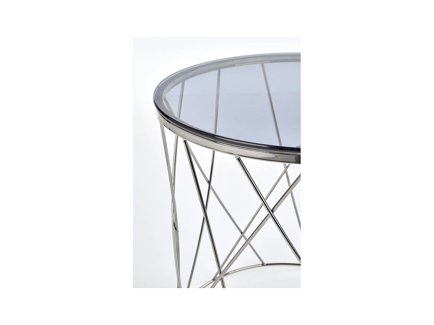 Couchtisch Selena/Glas/Edelmetall/grau