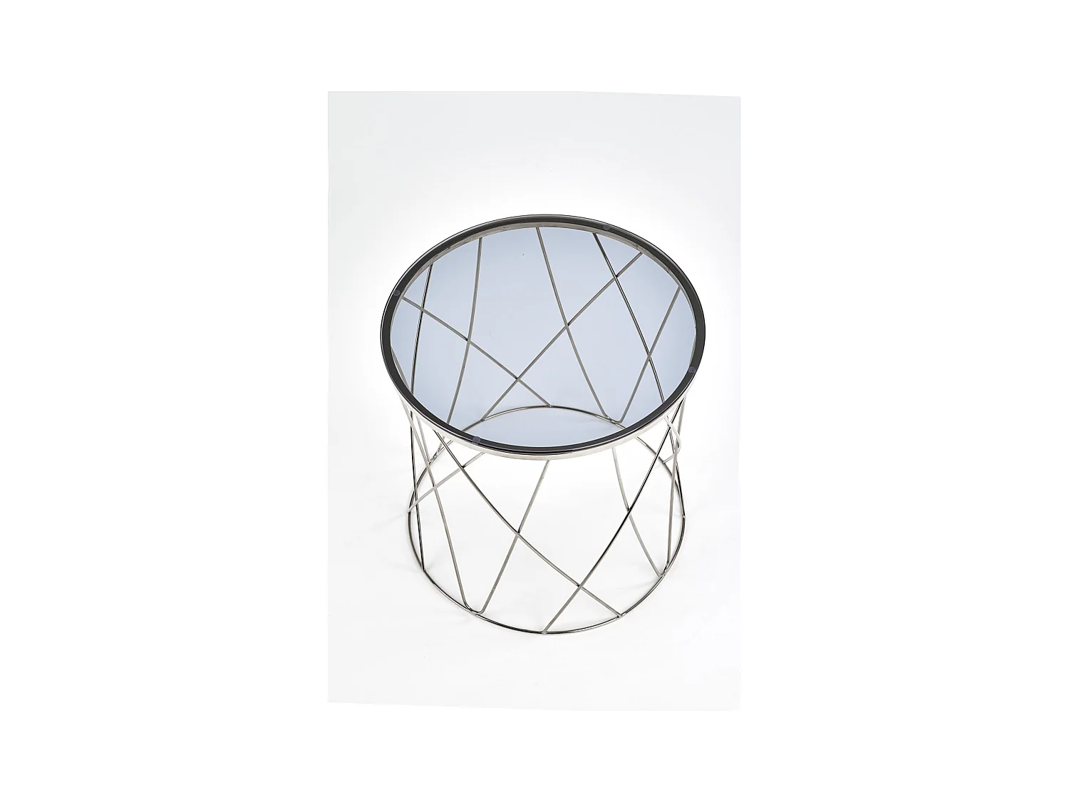 Couchtisch Selena/Glas/Edelmetall/grau