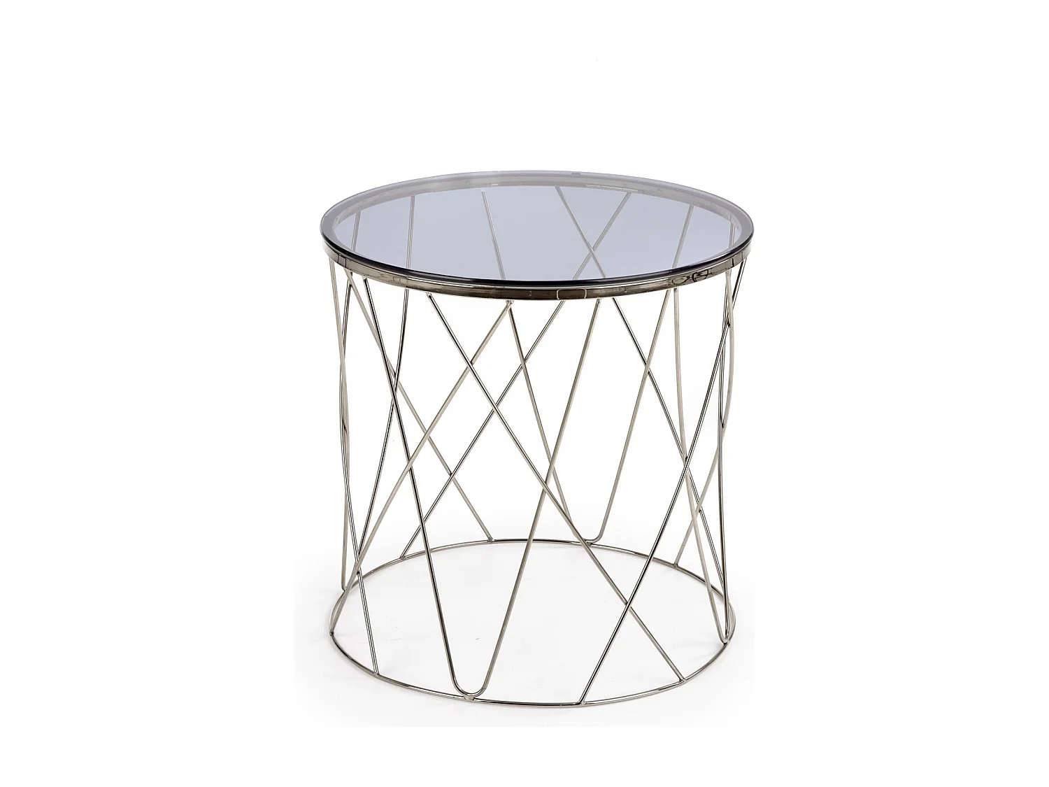 Couchtisch Selena/Glas/Edelmetall/grau