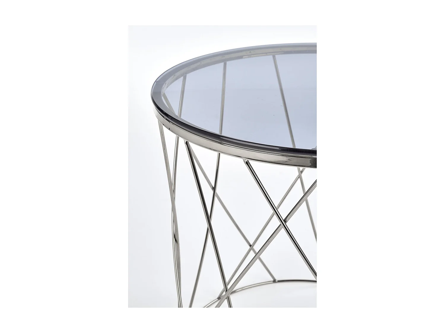 Couchtisch Selena/Glas/Edelmetall/grau