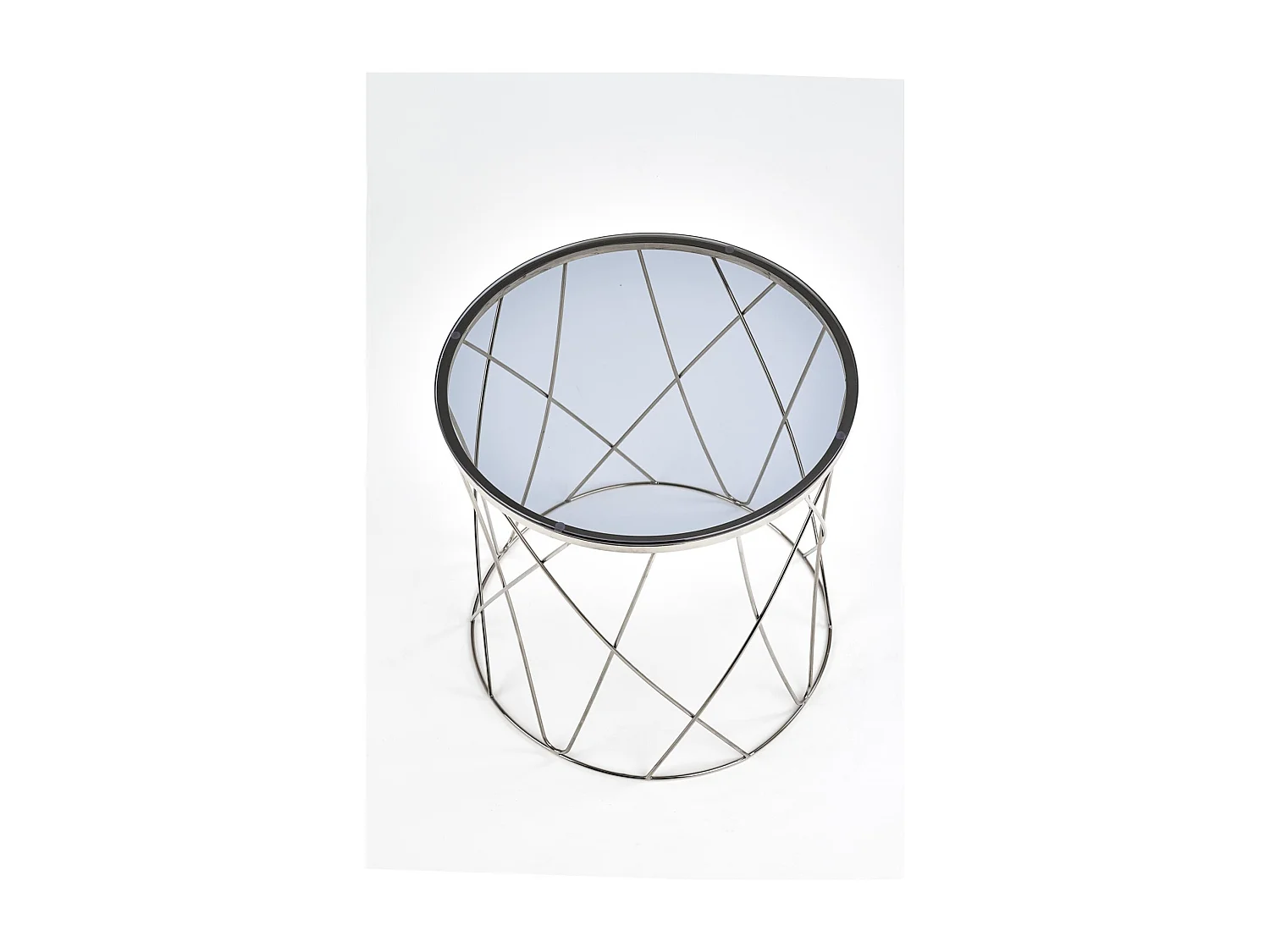 Couchtisch Selena/Glas/Edelmetall/grau