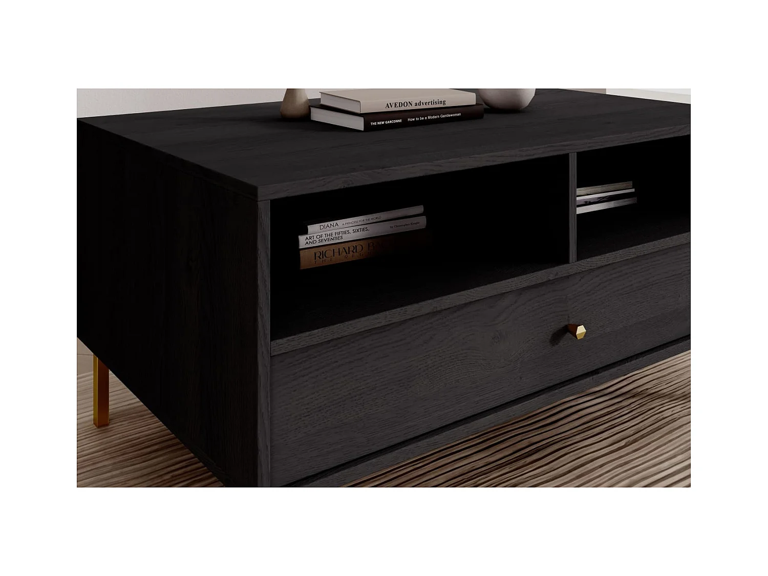 Couchtisch Tuli/Sperrholz/Metall/Schwarz