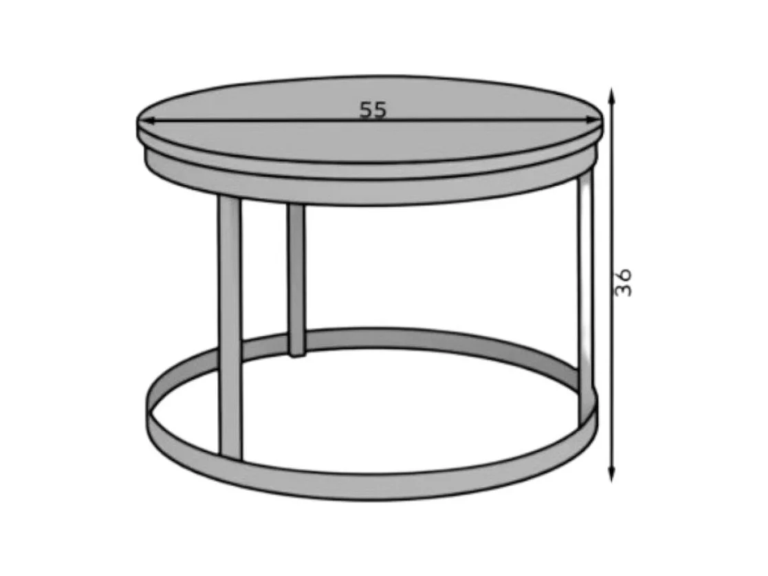 Tavolino da caffè Rini Premium/Metallo/Compensato/bianco