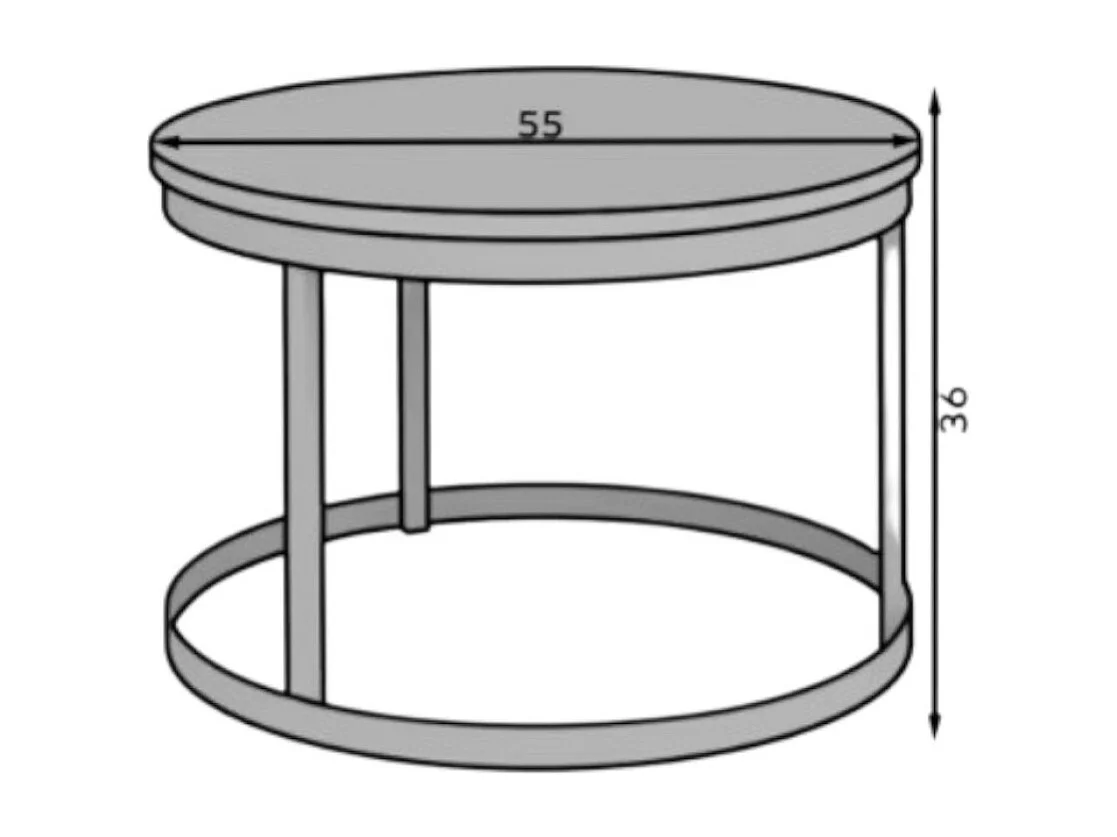 Tavolino da caffè Rini Premium/Metallo/Compensato/bianco