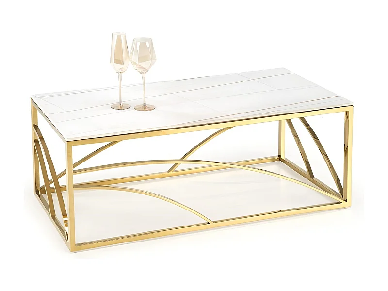 Table basse Universe Lux/Pierre frittée/blanc