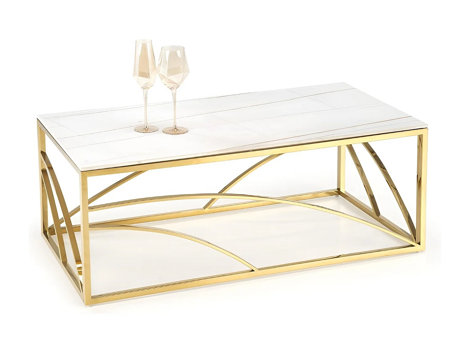 Tavolino Universe Lux/Gesinterter Stein/bianco