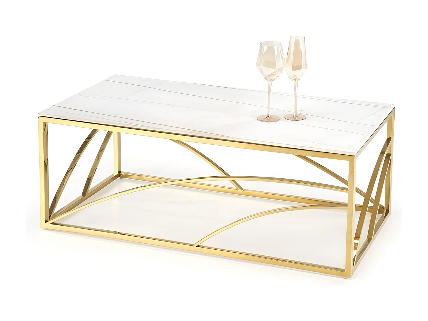 Tavolino Universe Lux/Gesinterter Stein/bianco