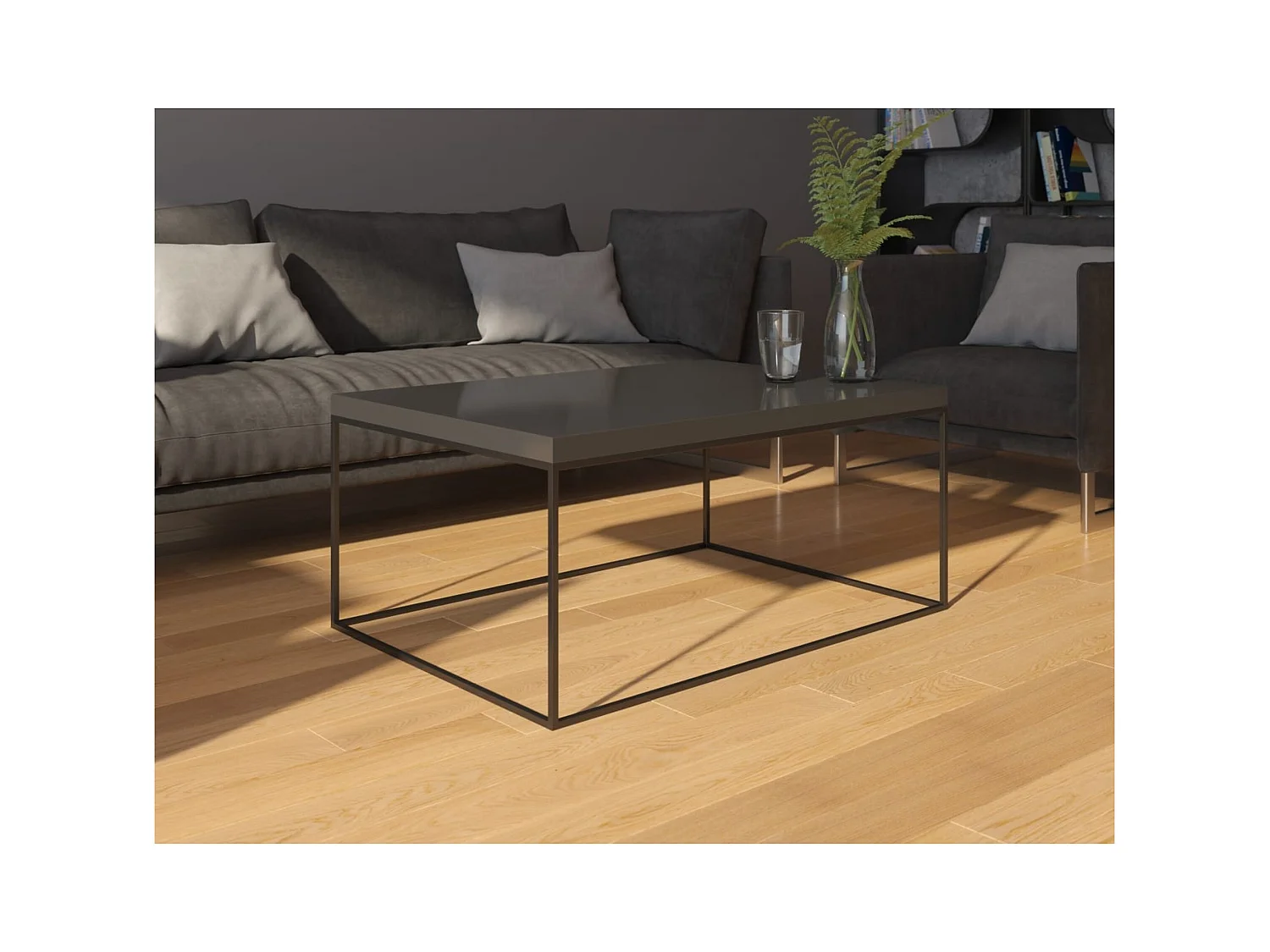 Tavolino da caffè Zentiko/Sperrholz/Metall/nero