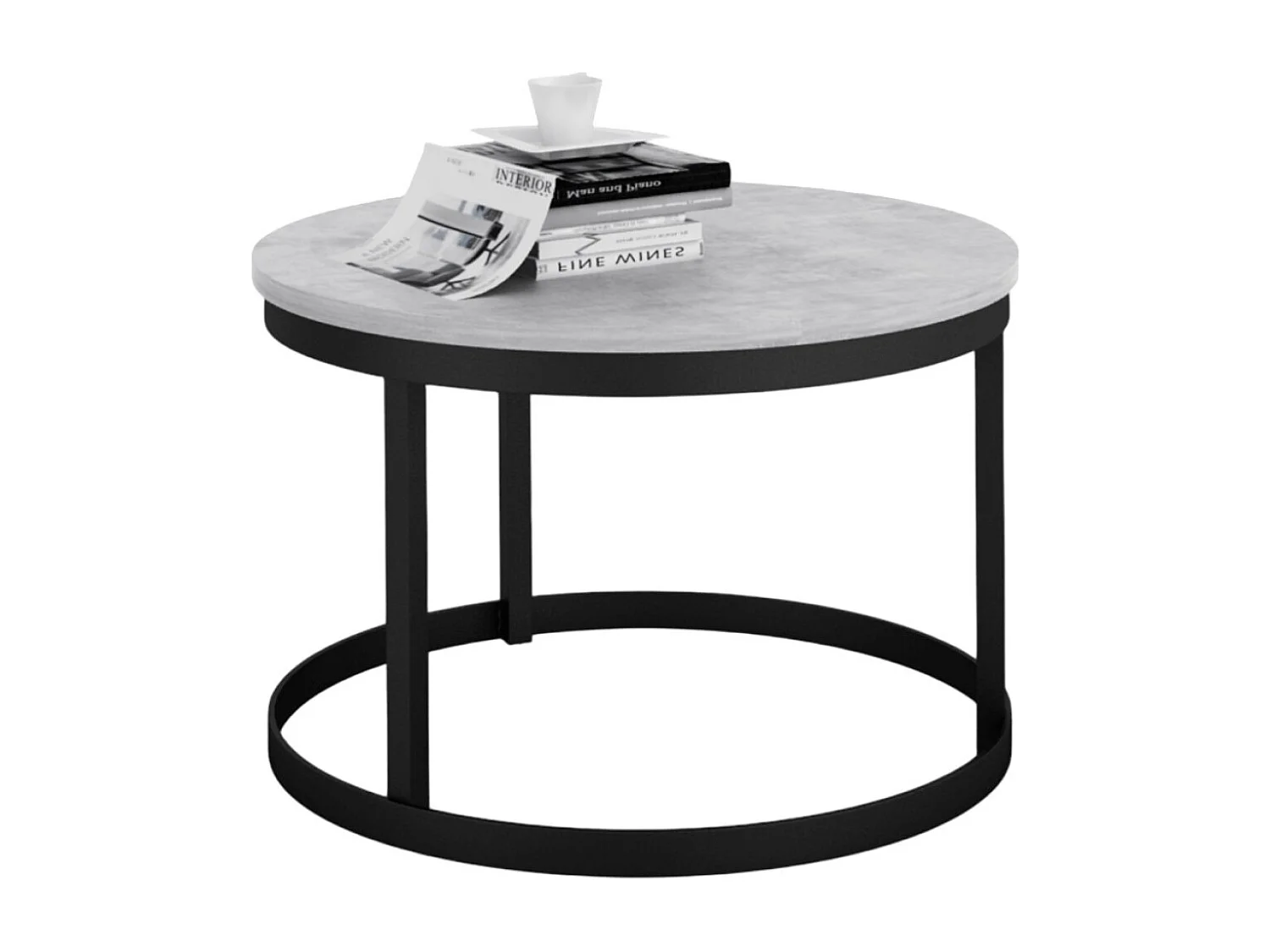 Tavolino da caffè Rini/Metallo/Compensato/grigio