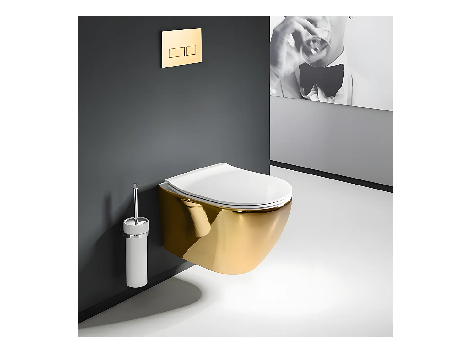 Cuvette Wc Suspendue Rea Carlo Mini Tornado Nfq White Gold