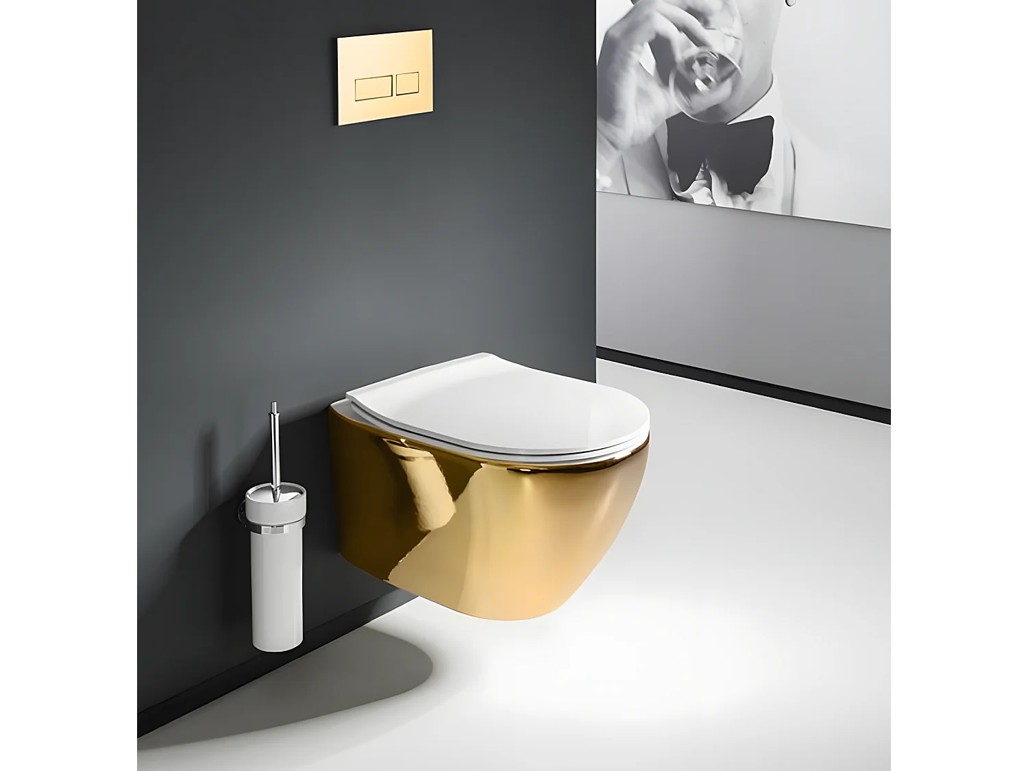 Vaso Wc Sospeso Rea Carlo Mini Tornado Nfq White Gold