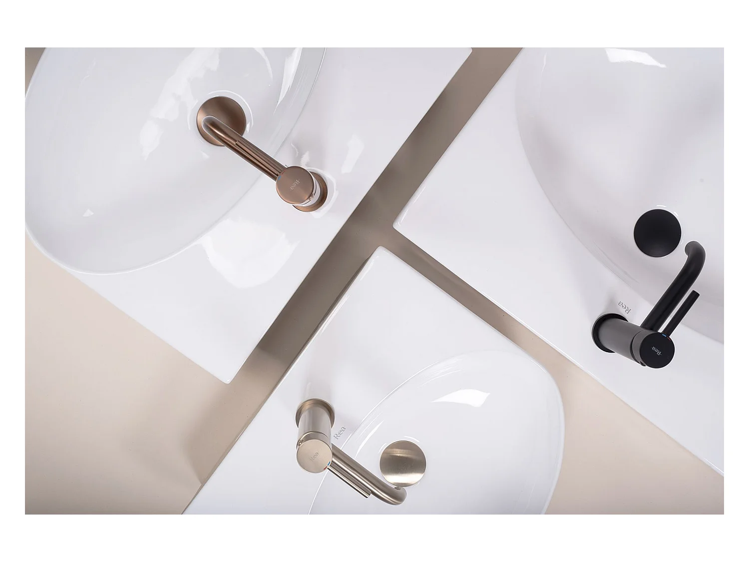 Opzetwastafel Rea Kim 60 White Ovale