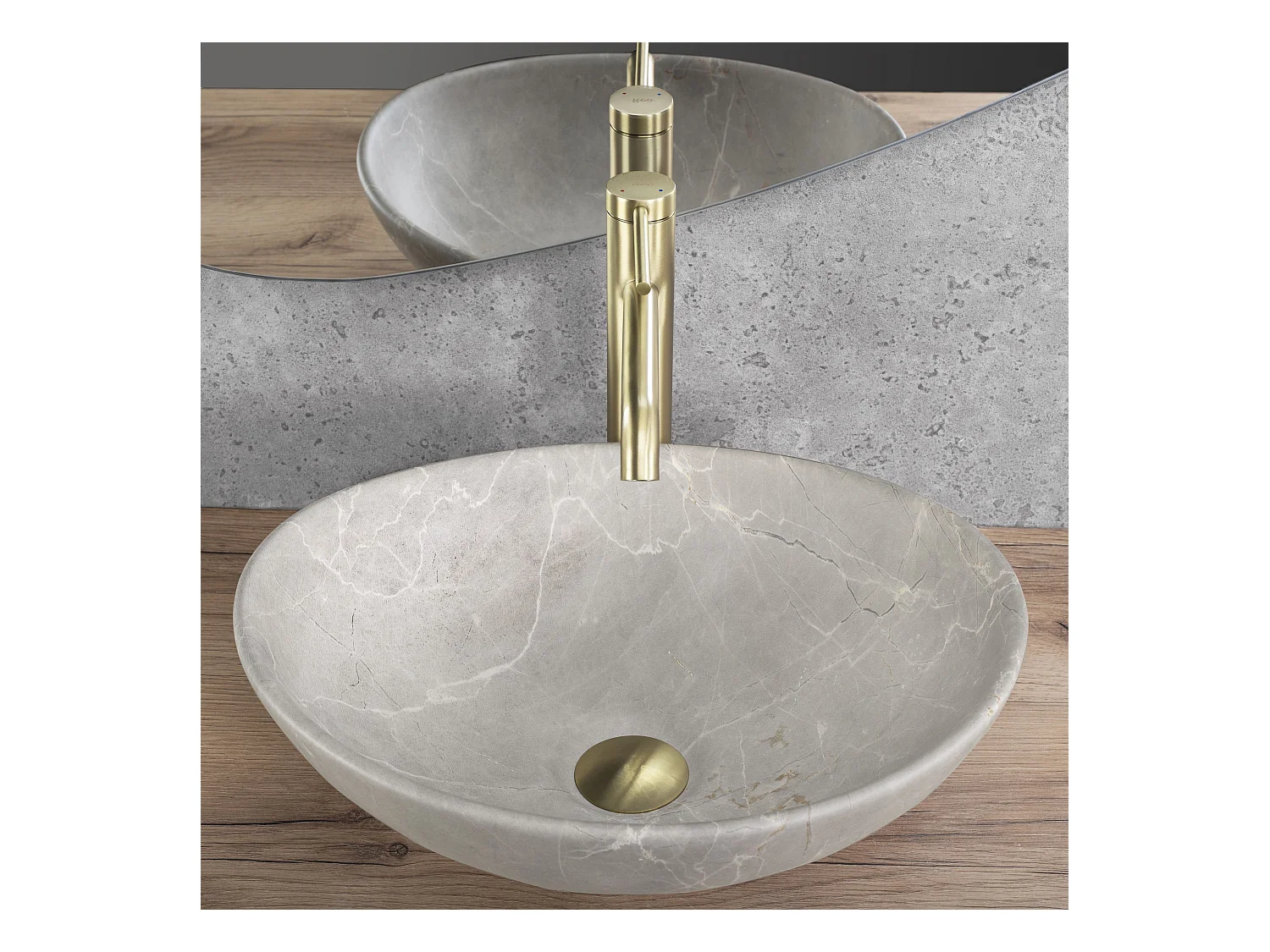 Aufsatzwaschbecken Rea Sofia Beige Matt