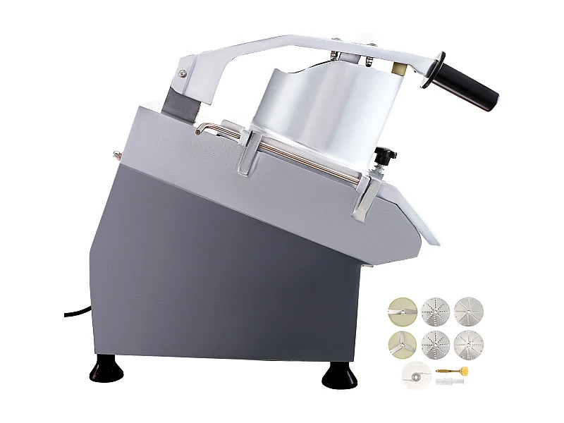 Coupe-Légumes Commercial SucceBuy, Robot Culinaire 550 W avec 6 Disques de Coupe, Acier Inoxydable et Alliage d'Aluminium Moulé