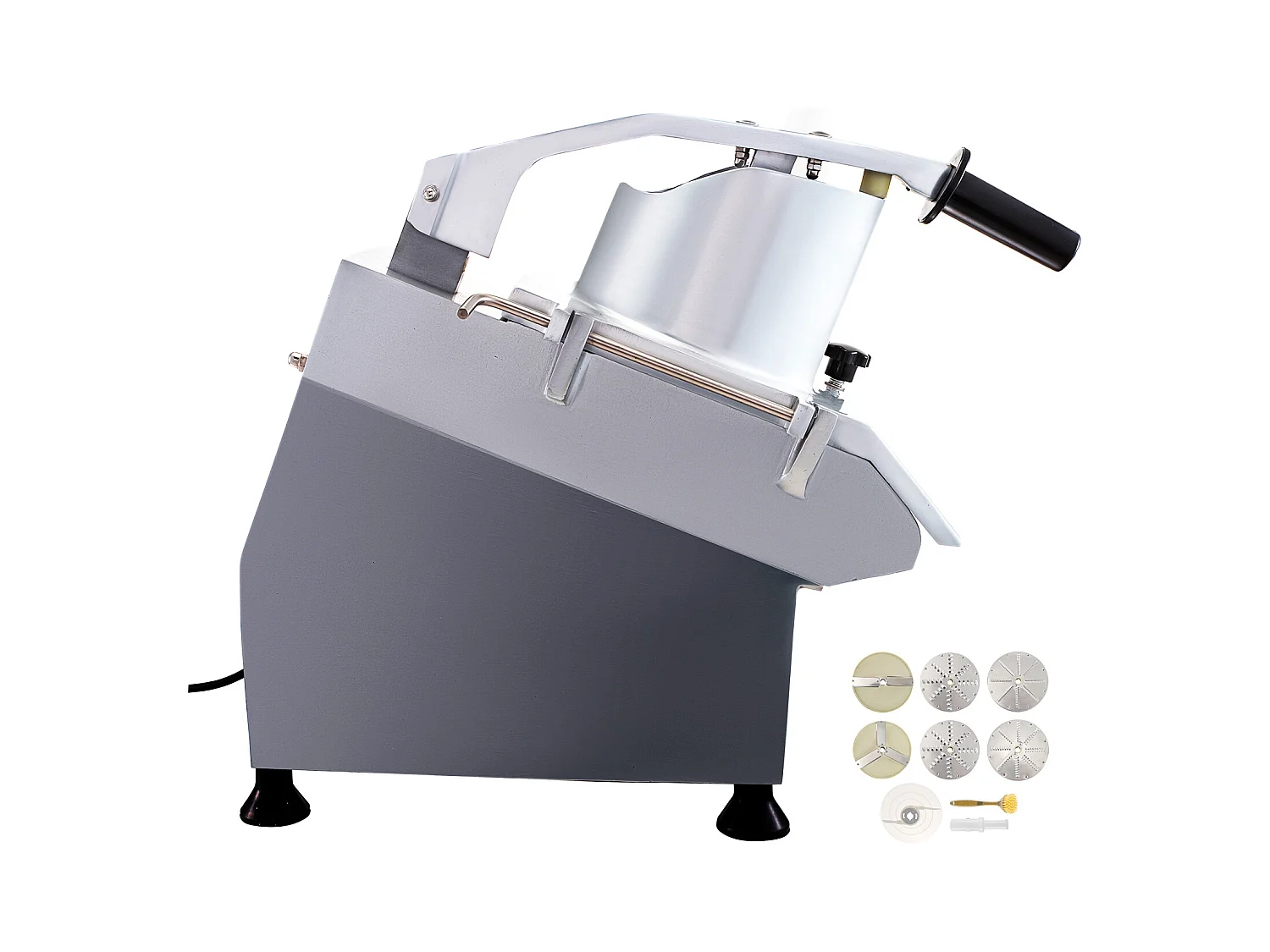 Coupe-Légumes Commercial SucceBuy, Robot Culinaire 550 W avec 6 Disques de Coupe, Acier Inoxydable et Alliage d'Aluminium Moulé