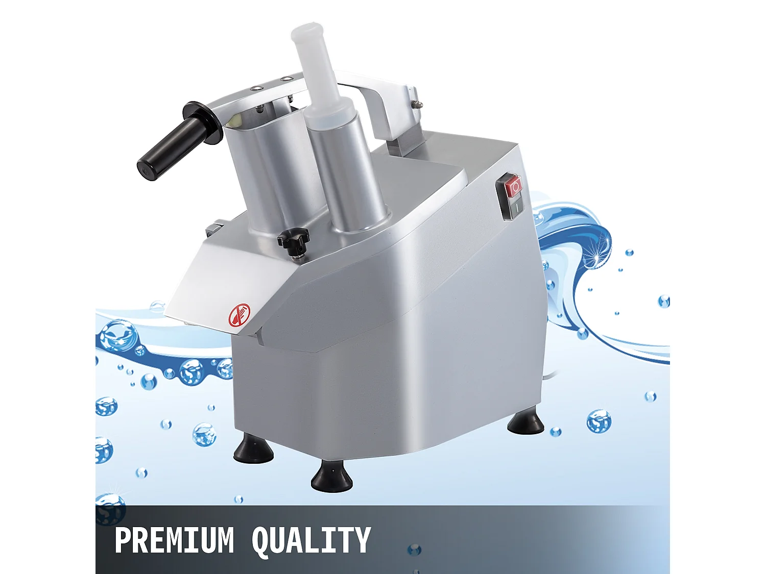 Coupe-Légumes Commercial SucceBuy, Robot Culinaire 550 W avec 6 Disques de Coupe, Acier Inoxydable et Alliage d'Aluminium Moulé