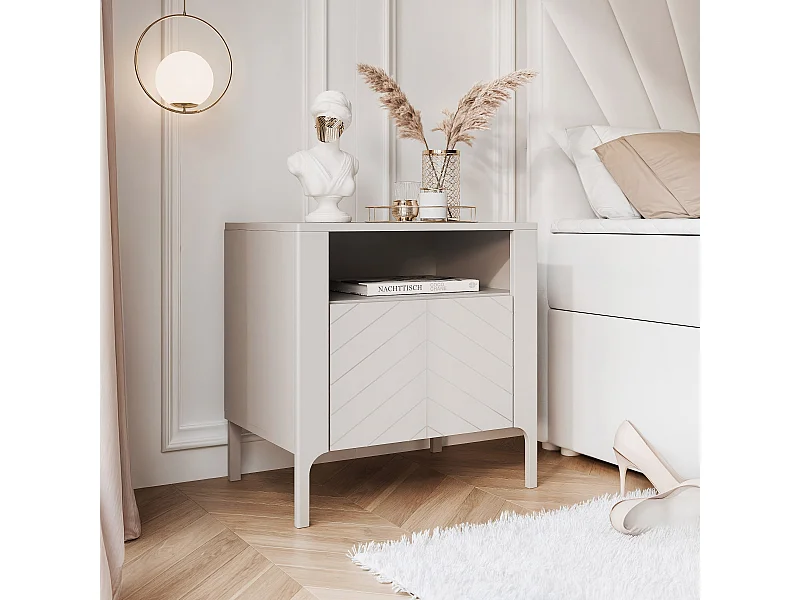 Table de chevet avec 1 porte - Cachemire - LORIEN