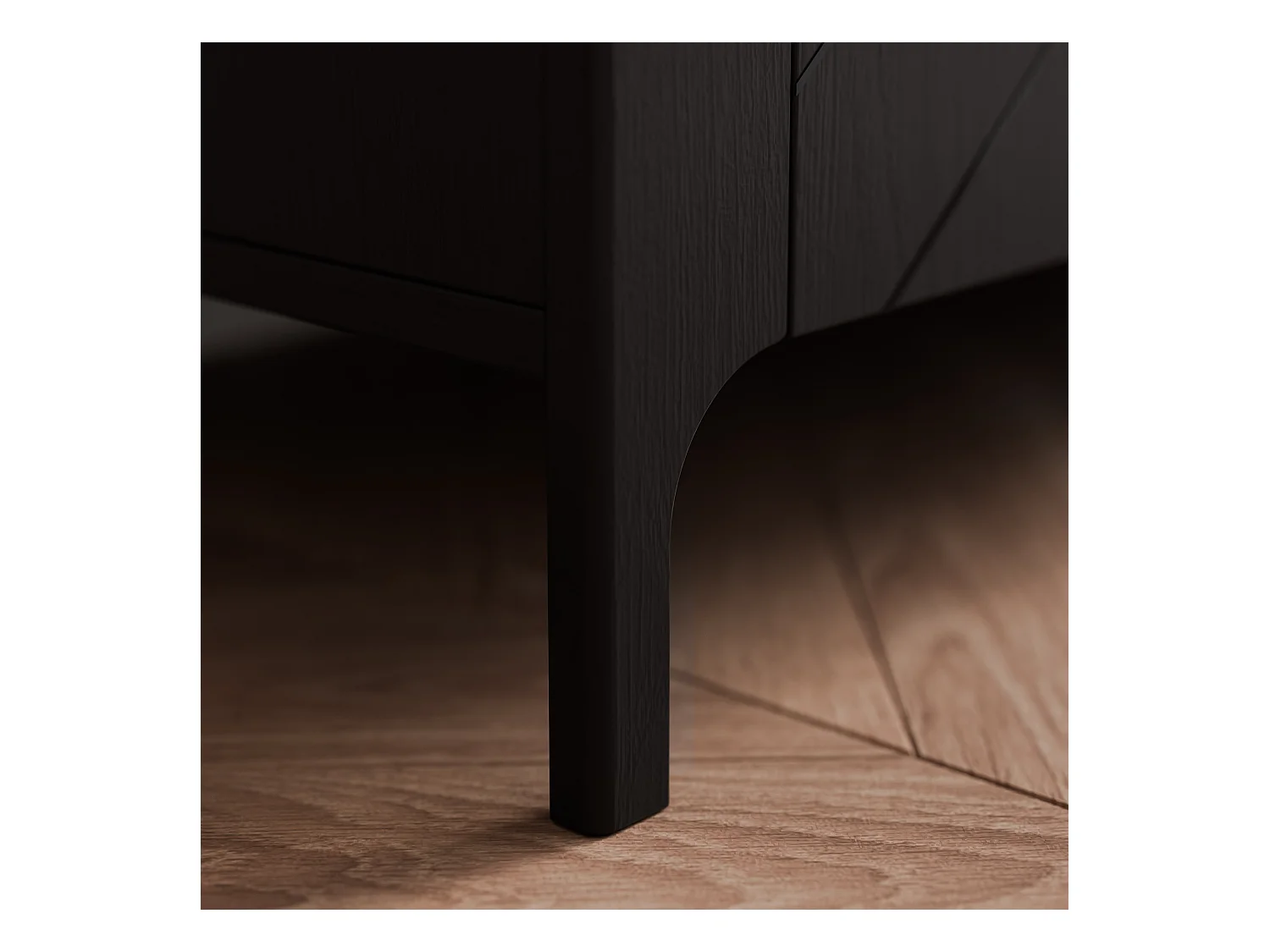 Table de chevet avec 1 porte - Noir - LORIEN
